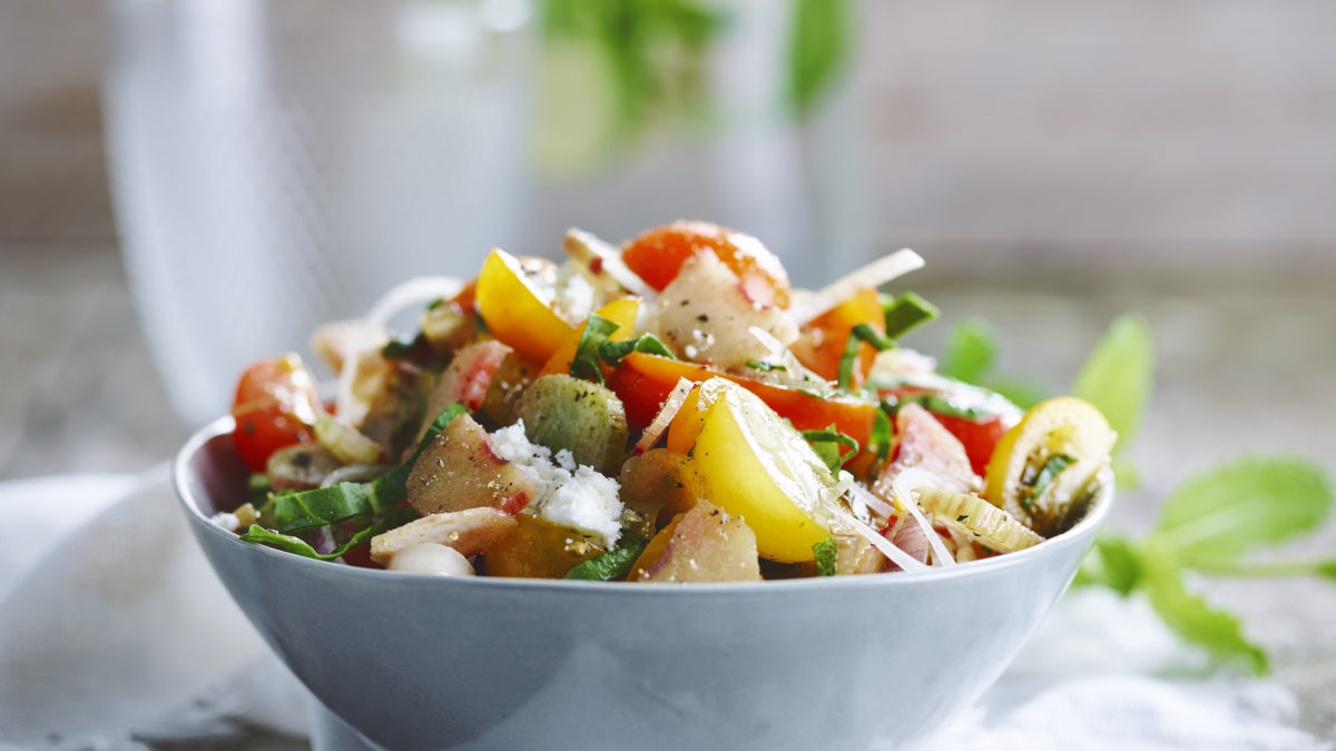 Tomaten- rabarbersalade